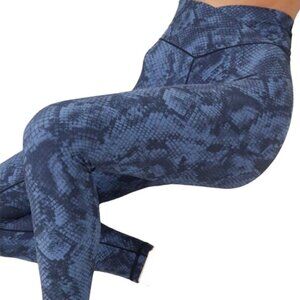 Aerie OFFLINE By Aerie Real Me Crossover Legging in Blue Snake Skin Pattern